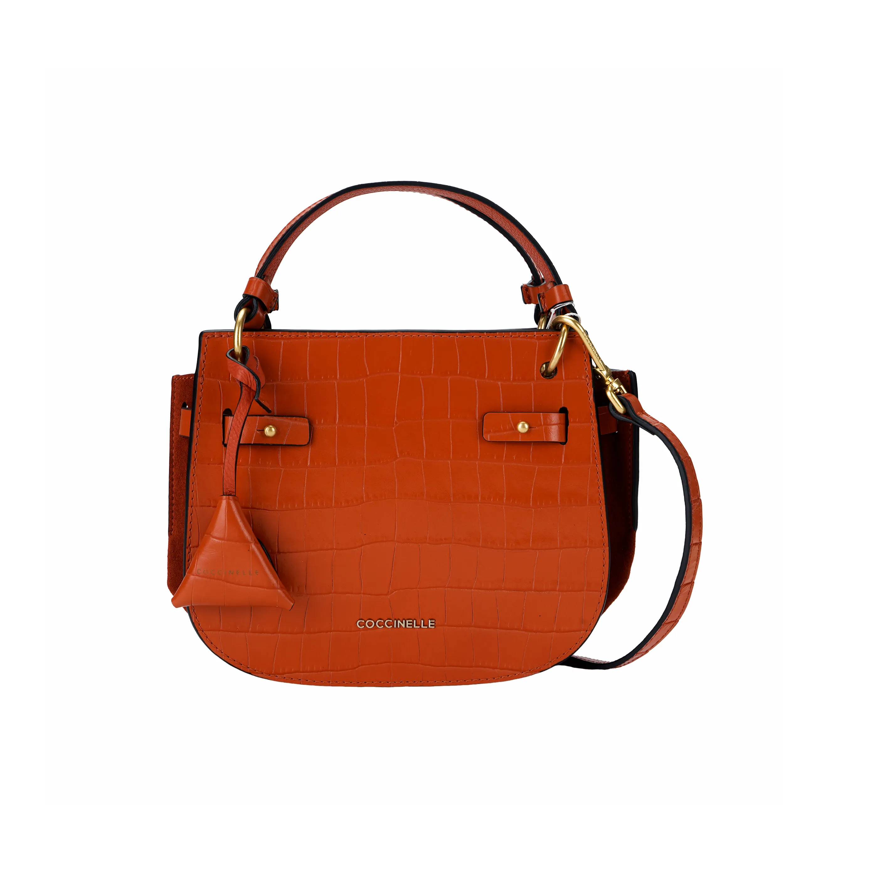 COCCINELLE Top Grain Cow Leather With Cow Split Layer Shoulder Bag, Crossbody Bag, Handbag Women's Red