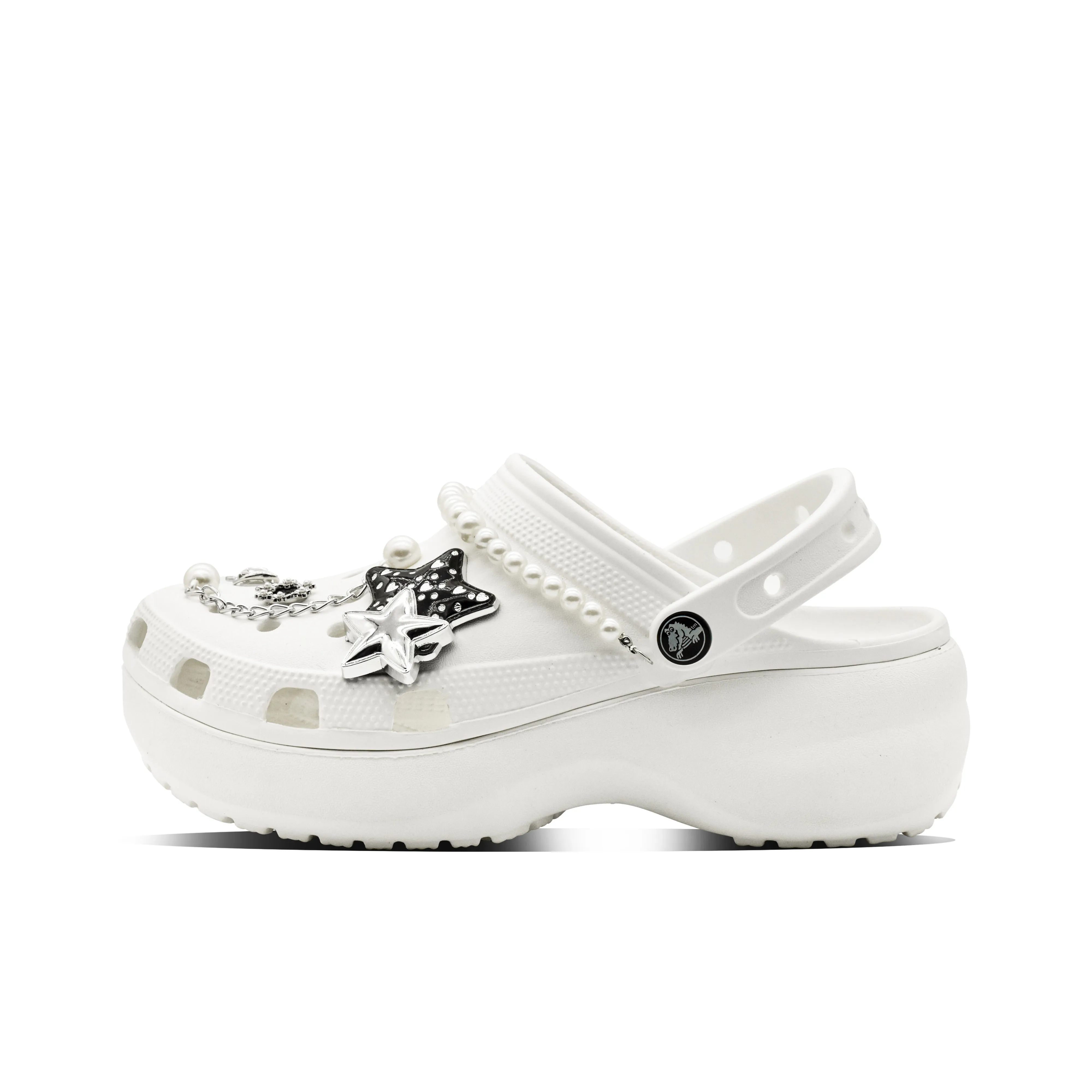 Crocs Classic Platform Clog Star Clogs Unisex White