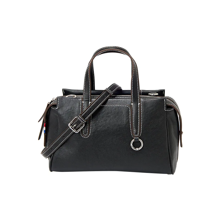 GUSKI Top Grain Cow Leather Handbag Regular Women's Black/Coffee