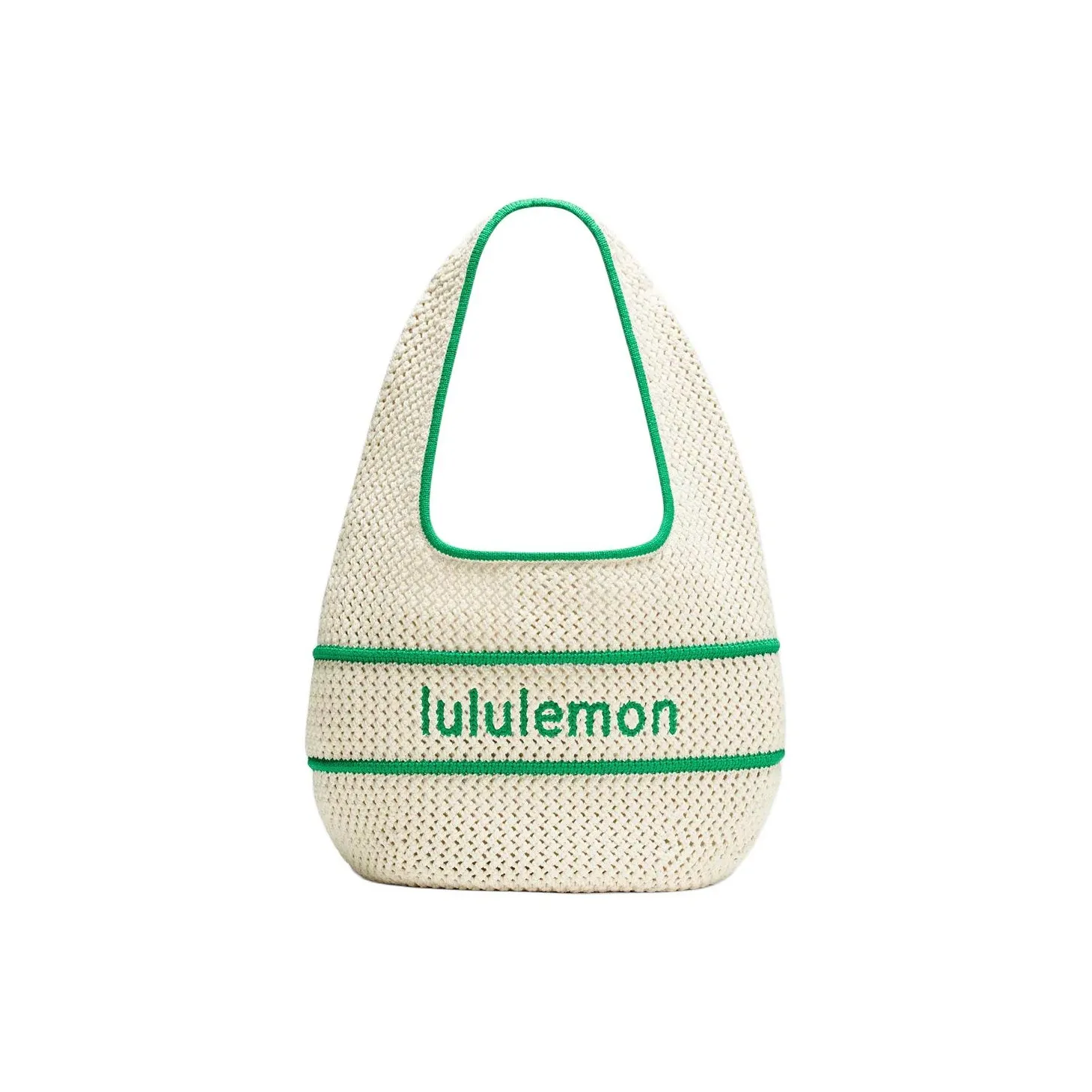 lululemon Полиэстер Сумка, Сумка через плечо Стандартная Женская Светлый Бежевый & Гоночная трасса Зеленый