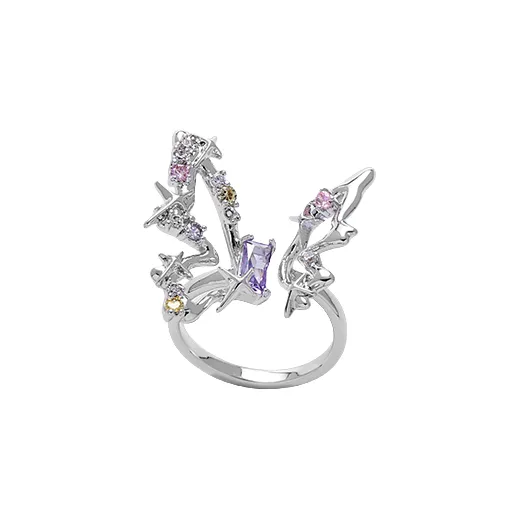 NUANTONG Сплав + Циркон + Стекло Кольца Женские