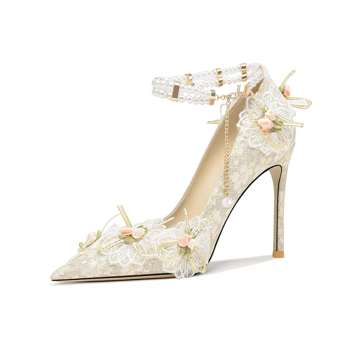 Lily Wei Лилит Узкий каблук Высокие каблуки Женские Шампанское золото