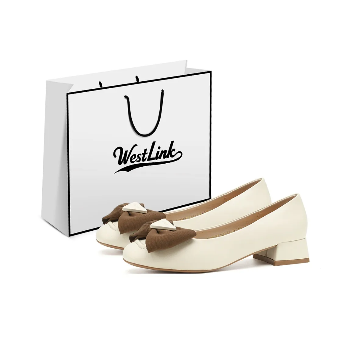 WESTLINK Грубый каблук Высокие каблуки Женские Бежевый