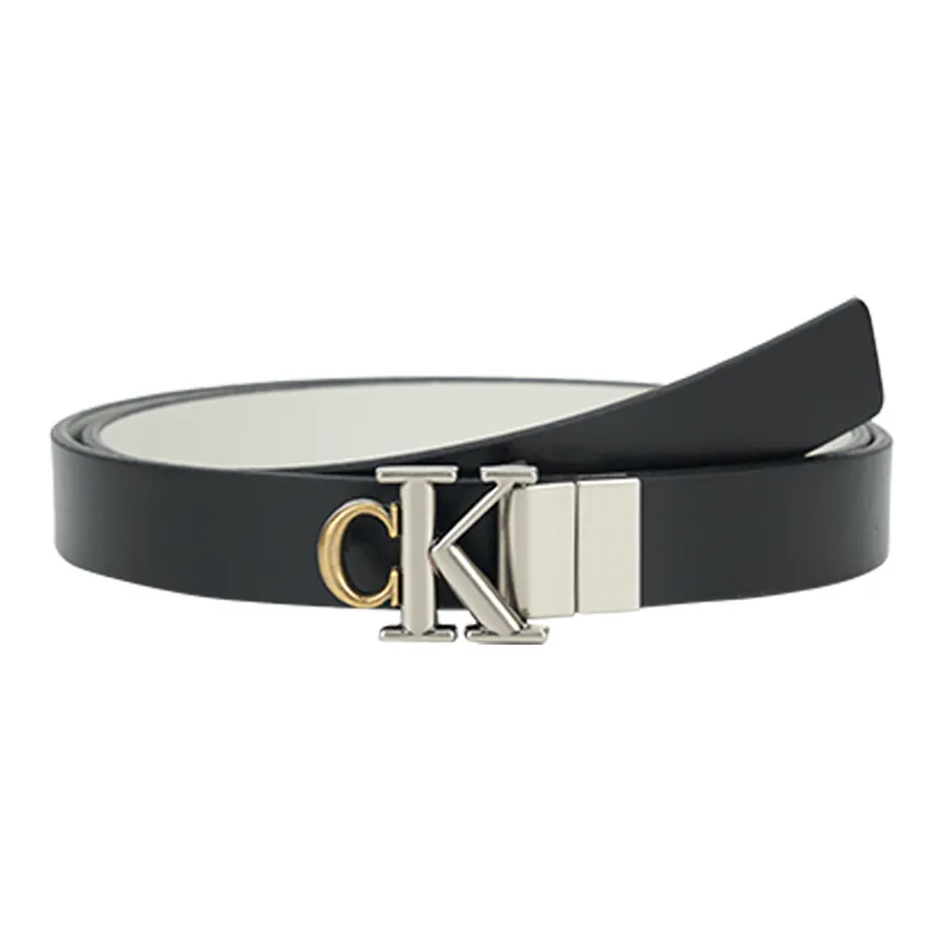 calvin Pouch KLEIN Split Cow Leather Belts Women's Space Black 2cm