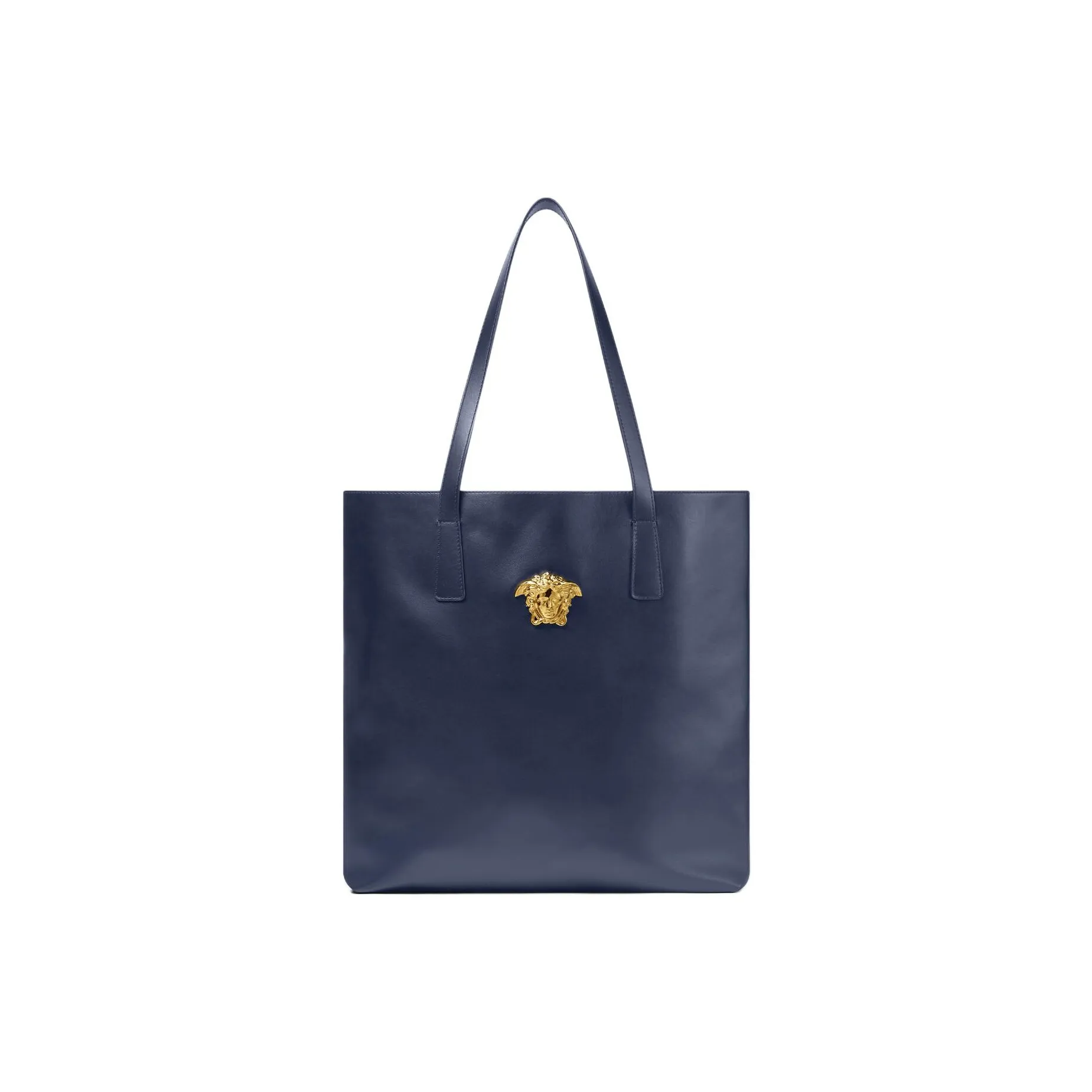 VERSACE La Medusa Cow Leather Tote Bag, Shopping Bag, Shoulder Bag Men's Blue