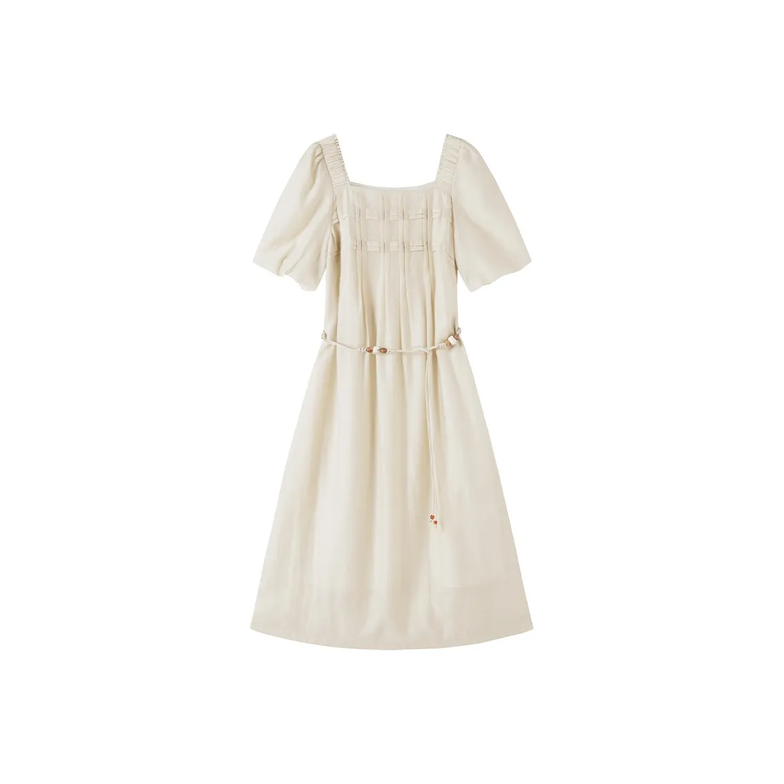 XIANGYING Короткий рукав Платье Женское Светло-желтое