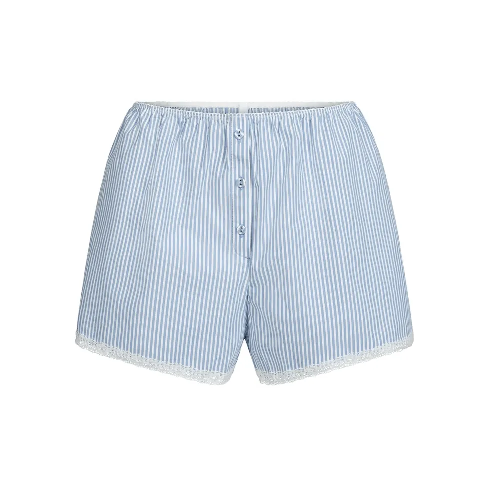 SKIMS SS25 Хлопковый поплин Сон Короткий Пижамные штаны Женские