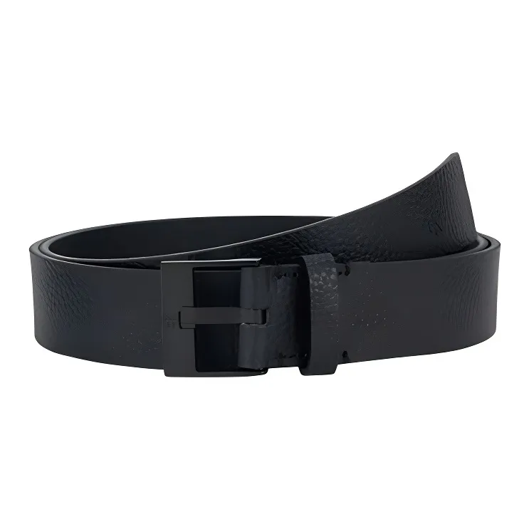 calvin Pouch KLEIN Split Cow Leather Belts Men's Space Black 3.5cm