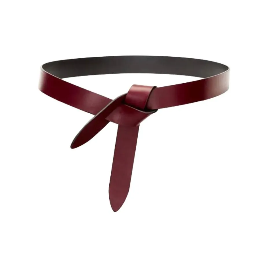 ISABEL MARANT Calfskin Leather Belts Women's Burgundy Width 3CM