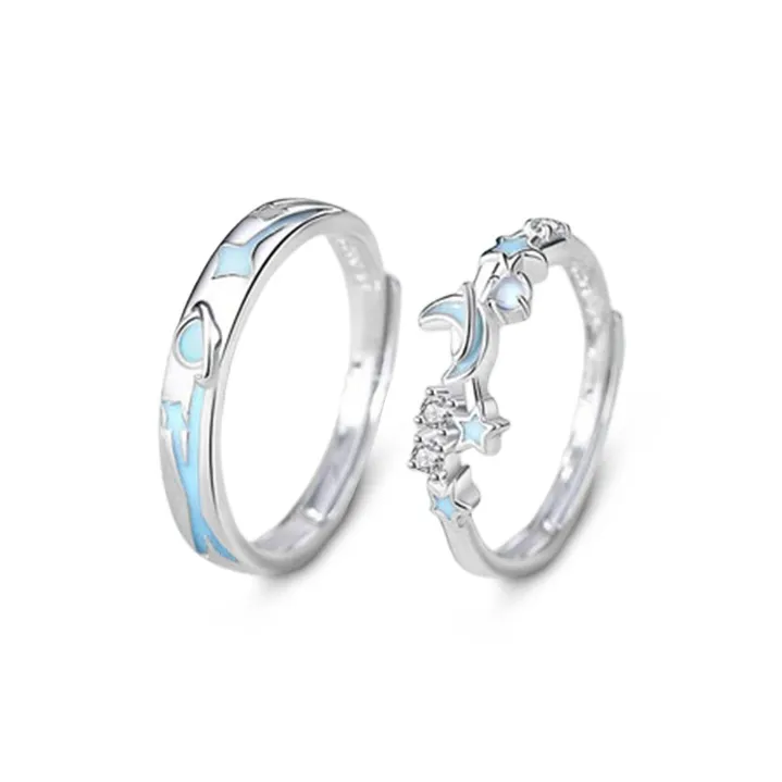 LuluCanaan Glass Cat Eye Rings Unisex