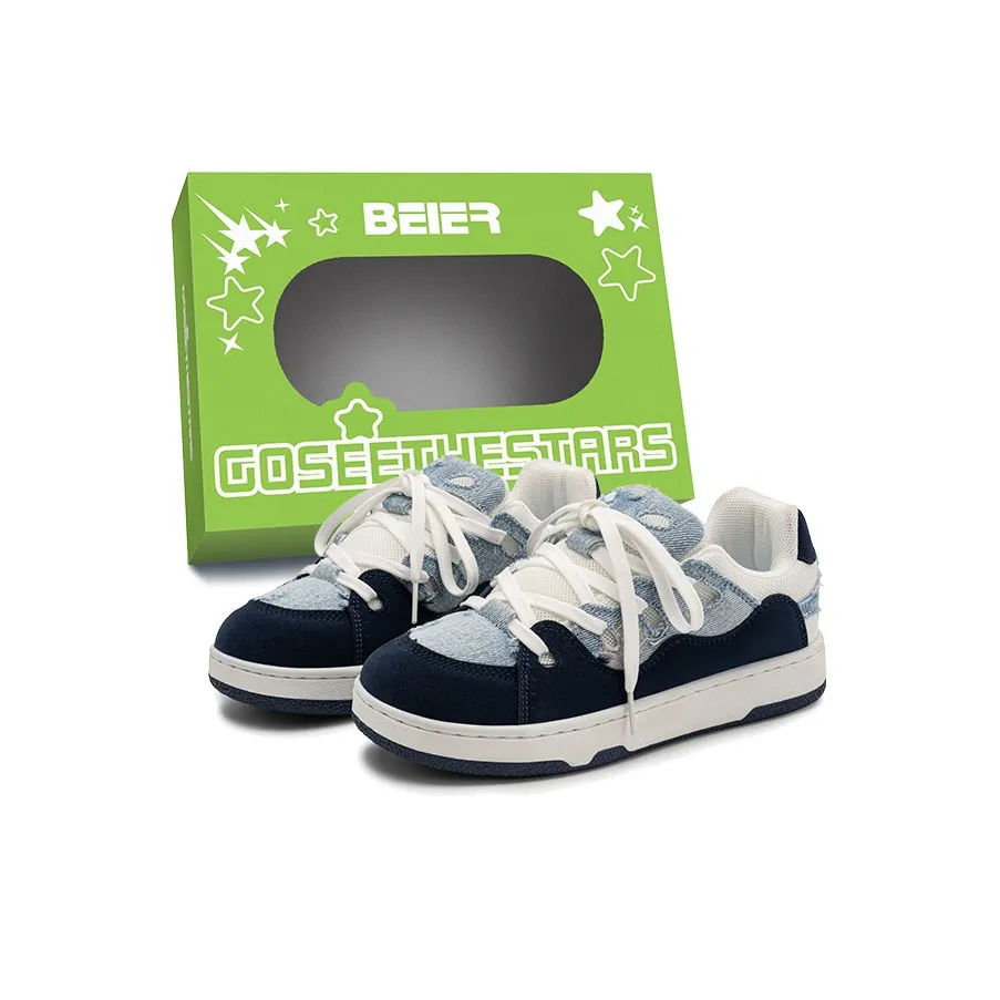 BEIER Низкие кроссовки для скейтбординга Unisex Light Джинсовый синий