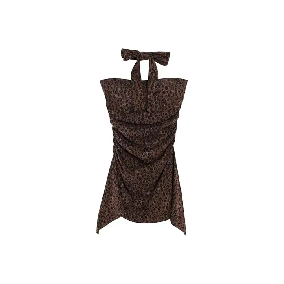 BIFH Леопардовый принт Женские Платья без рукавов