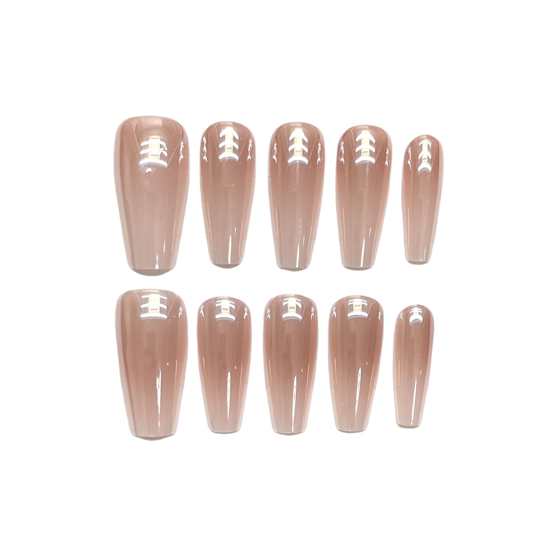 Gentle Welcome Гальванизированный Кошачий глаз False Nail MID Длина (размер в длину) Телесный Однотонный