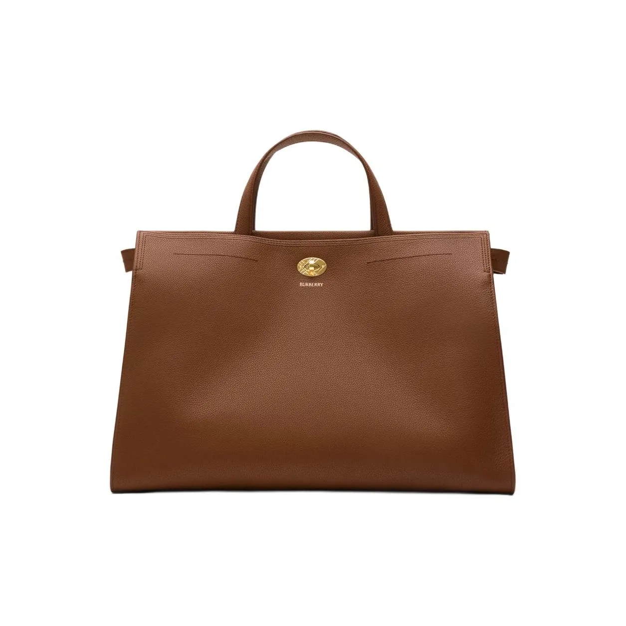 Burberry Cow Leather Handbag Medium Size Women's Cherry Wood Color