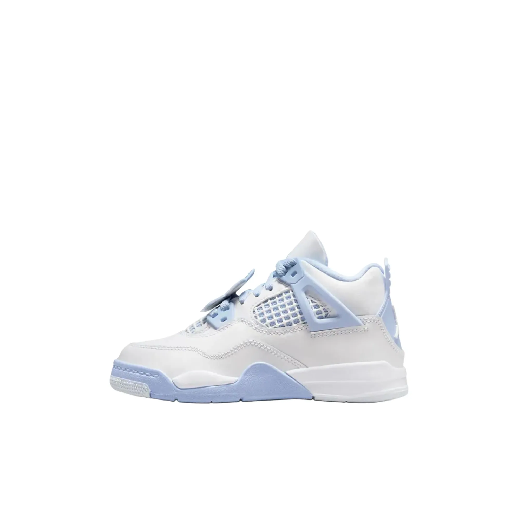 Jordan Air Джордан 4 Детские баскетбольные кроссовки Низкий топ Белый Синий Прешкольный