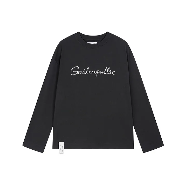 SMILEREPUBLIC Ironed Pearl Длинный рукав Т-рубашка Унисекс