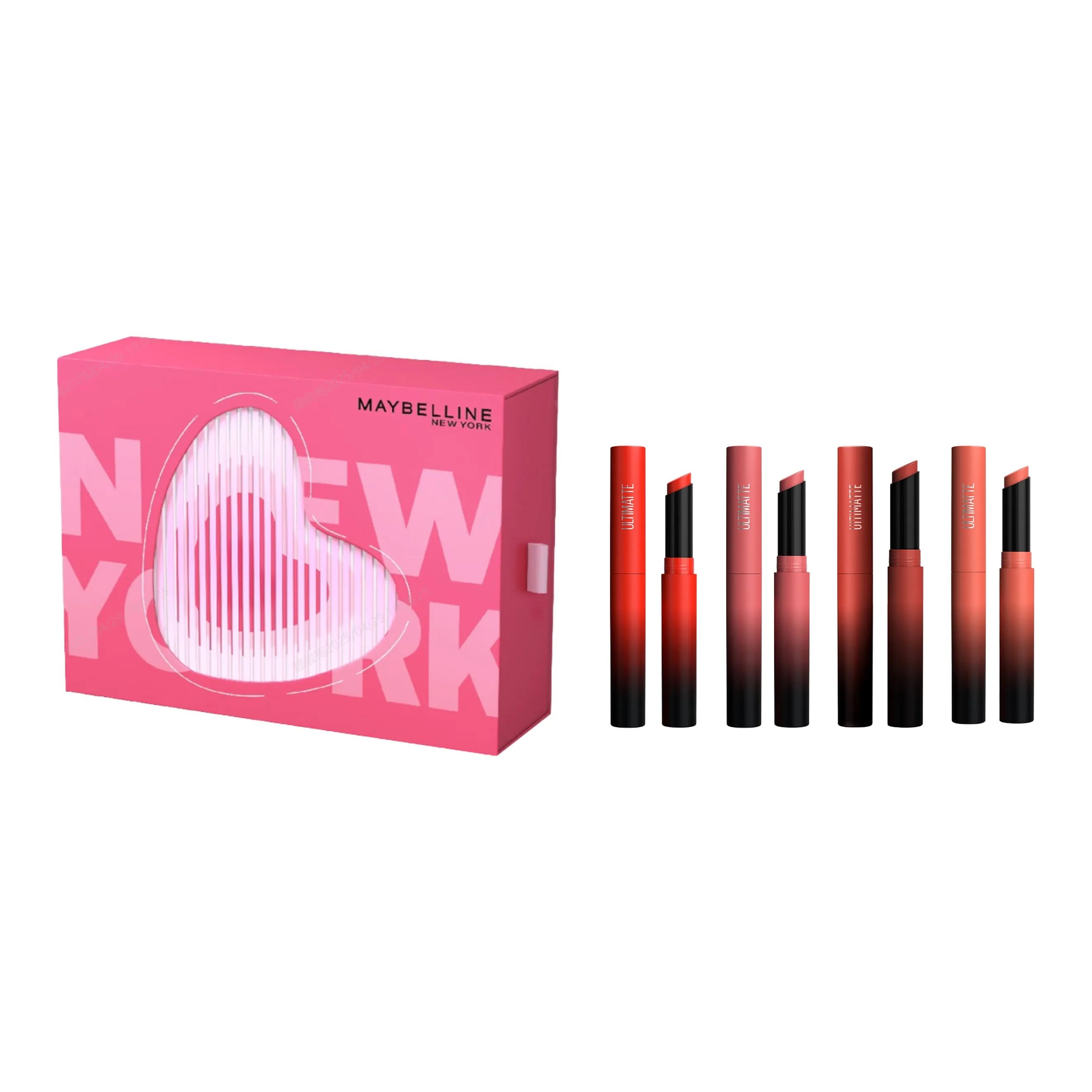 Maybelline Тонкий Tube Коробка Помада Набор Матовый Легко Смешивается Длинное Сохранение Четырехкомпонентный Набор