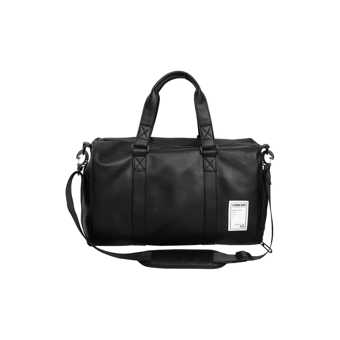 Yalu PU One Shoulder Portable Crossbody Bag, Travel Bag Unisex Black
