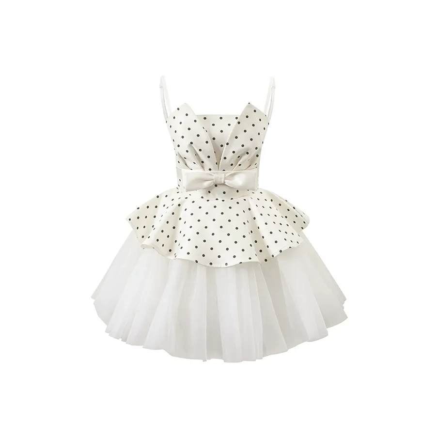PLANE DRIFT Slip Dresses Women's White Polka Dot