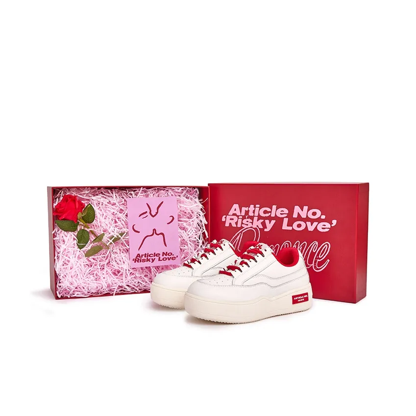 ARTICLE NO. Ограниченный выпуск Коробка Низкие кеды для скейтбординга Женские Белые и Красные