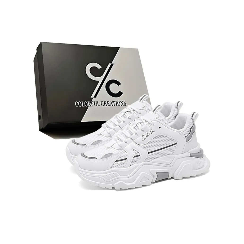 Colorful Creations Slip Resistant, Abrasion Resistant, Breathable Low Top Chunky Sneakers Men's Box