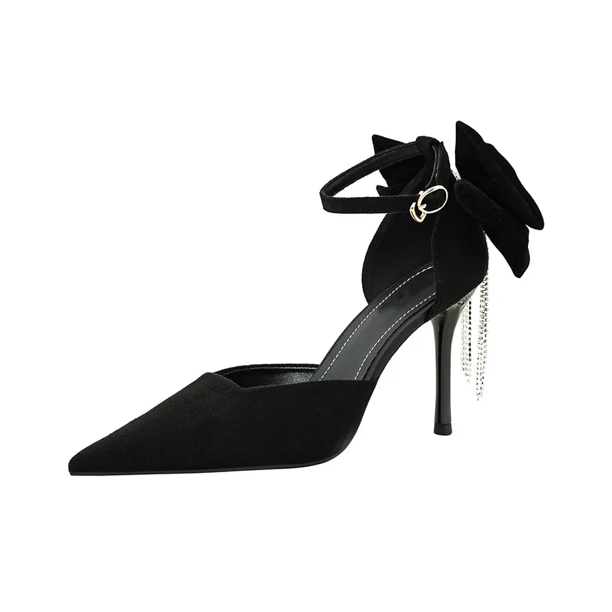 Beijiani Slim Heel High Heels 8cm Women's Black
