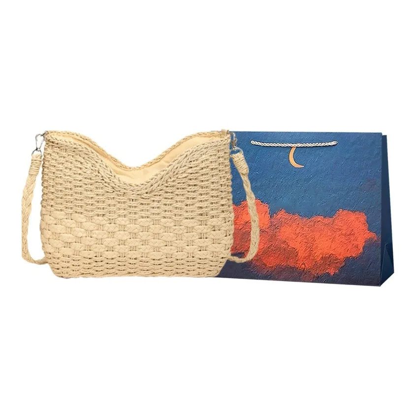 Elsvet Straw Woven Shoulder Bag, Crossbody Bag Women's Multicolor