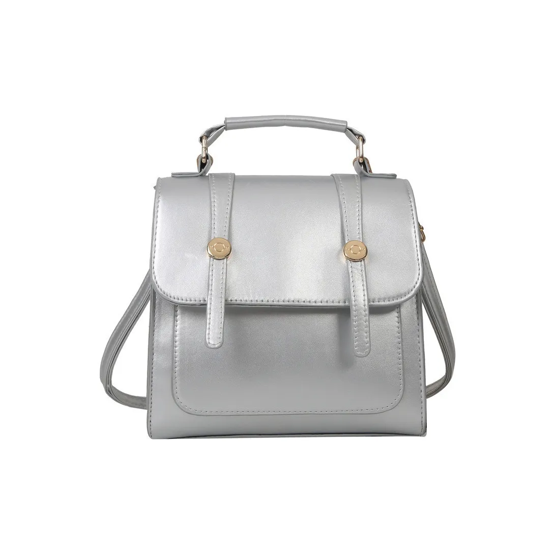 RIVMIND ПВХ Маленькая Квадратная Сумка Рюкзак Женская Серебряный Розовый Кофейный Черный