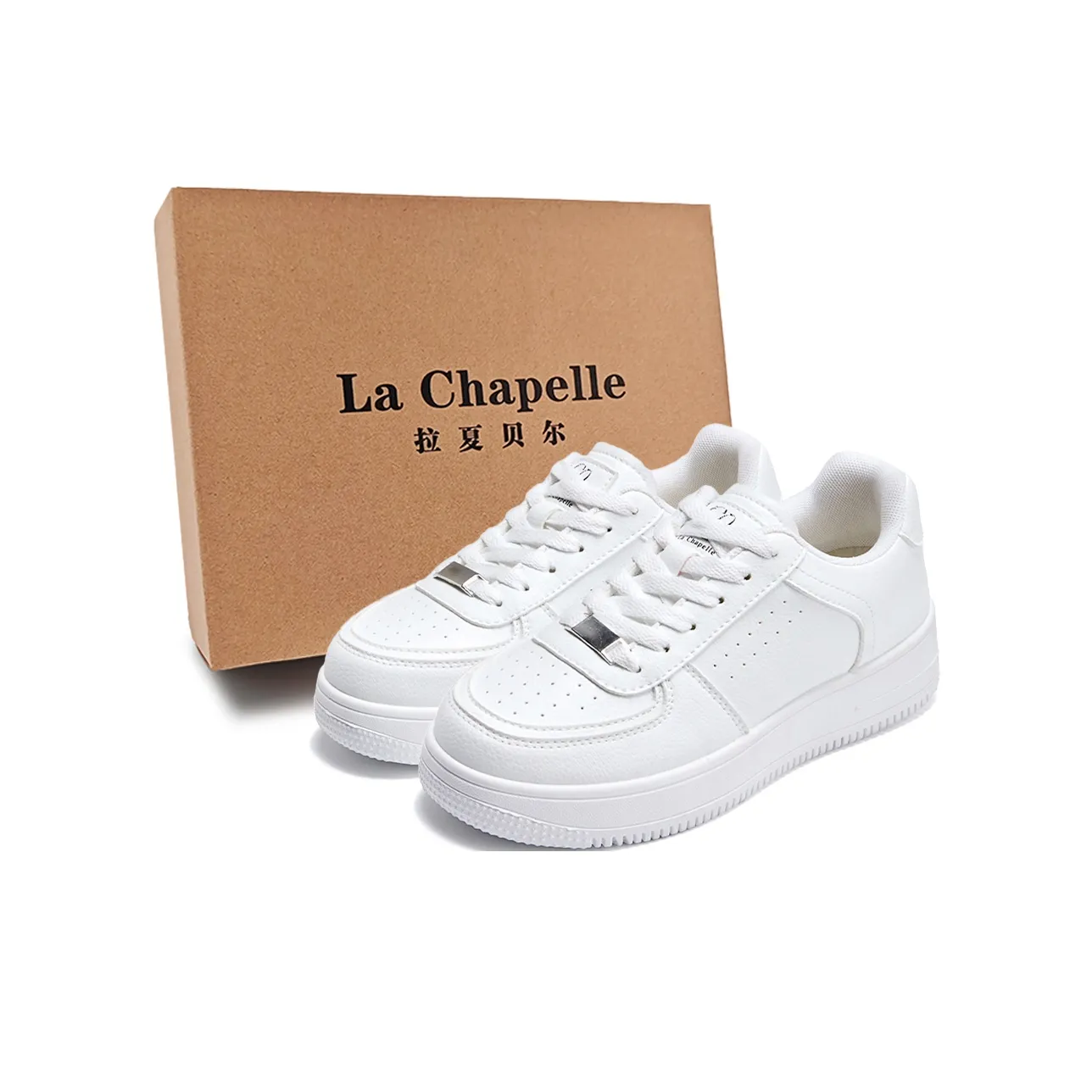La Chapelle Slip-resistant Abrasion-resistant Low Top Скейтборд Кроссовки Женские Белые