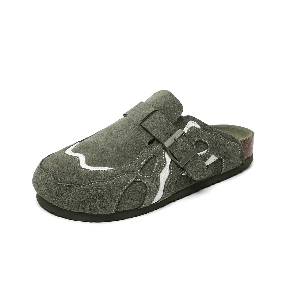 XIAOTOULANG Cork Sole Stitching Odor Resistant Slip Resistant Closed Toe Slippers Unisex