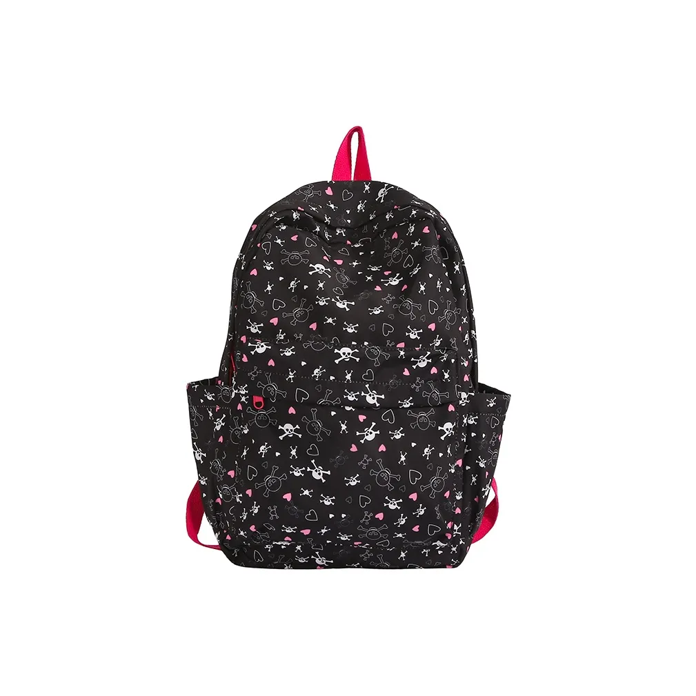 KINMAC Нейлоновый рюкзак унисекс черный с черепом