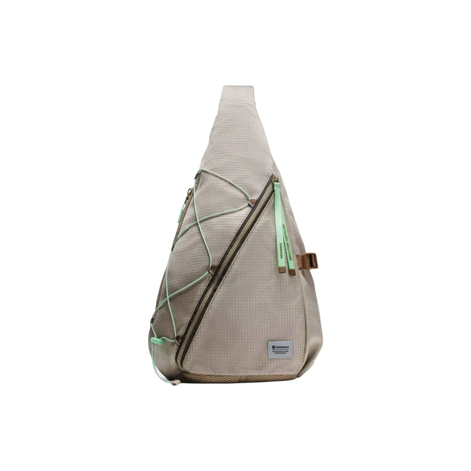 Lululemon Nylon Crossbody Bags Regular Unisex Oak Brown/Mocha/Lime Green
