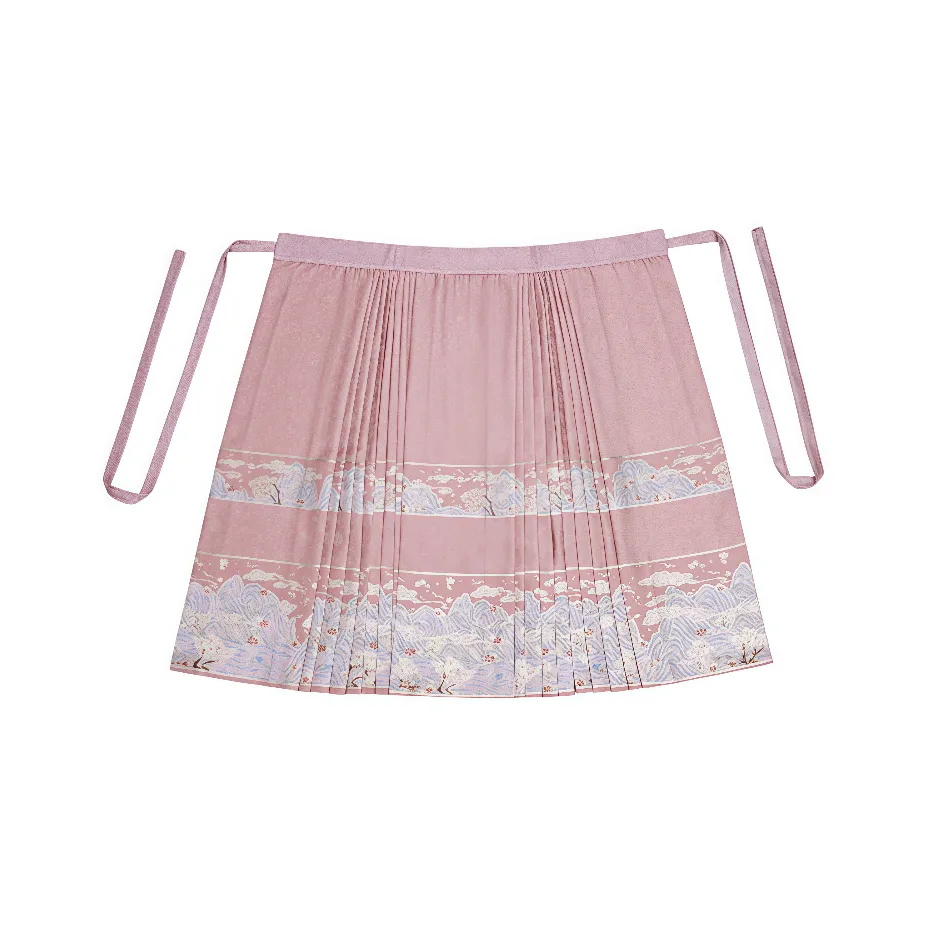 SONDR Розовое золото Ткани вязаные Китайская юбка с узором "конское лицо" Женская Ханьфу