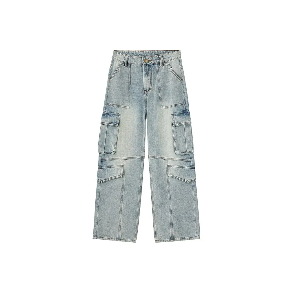 ZENGZHI Jeans Unisex Light Blue