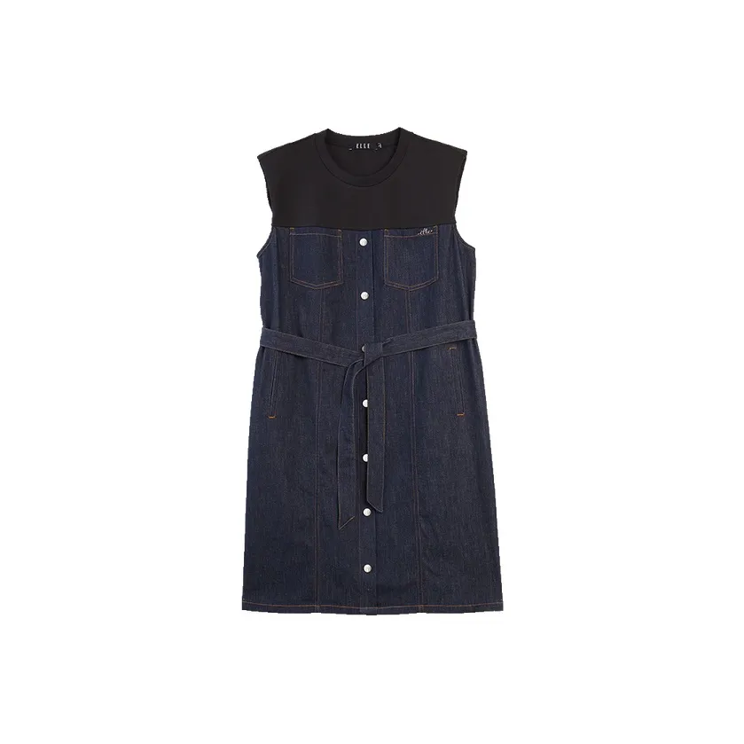 ELLE Sleeveless Dresses Women's Denim Black
