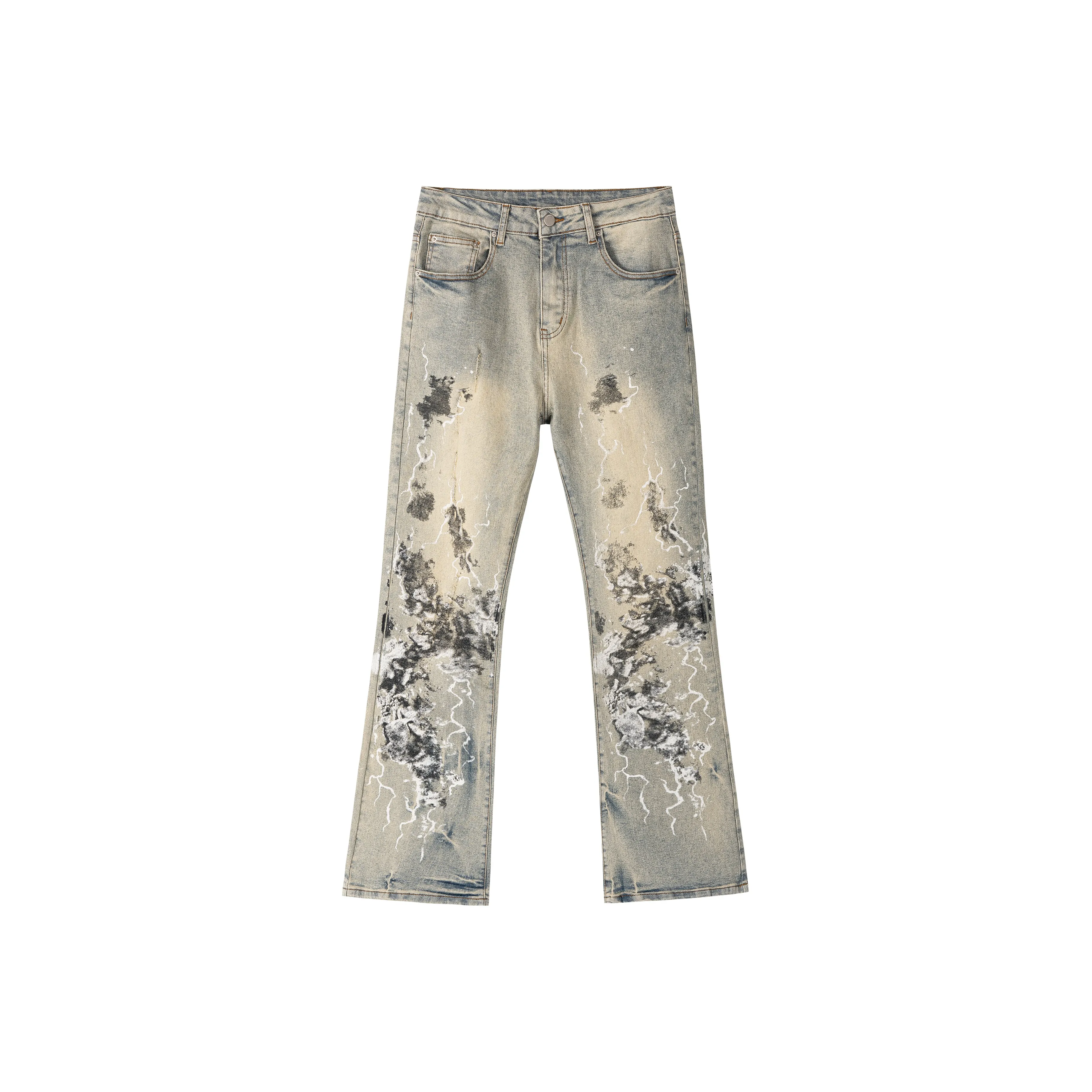 XINYINSU Jeans Unisex Yellow Mud