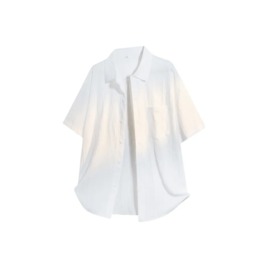 CariteSport Повседневная Однотонная Короткая Рубашка с Короткими Рукавами Мужская