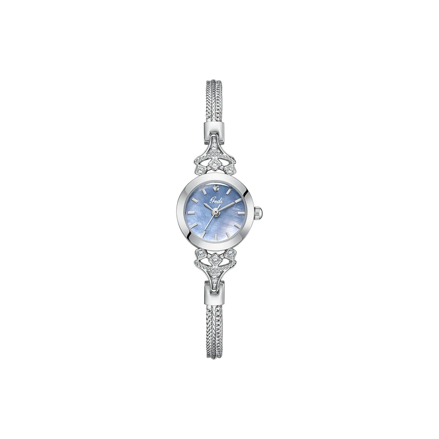 GEDI Кварцевый механизм сплав ремешок женские часы синий циферблат