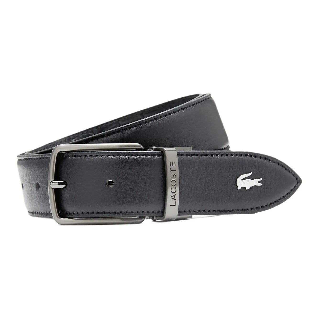 Ремни LACOSTE из коровьей кожи мужской черный ширина 3,5 см