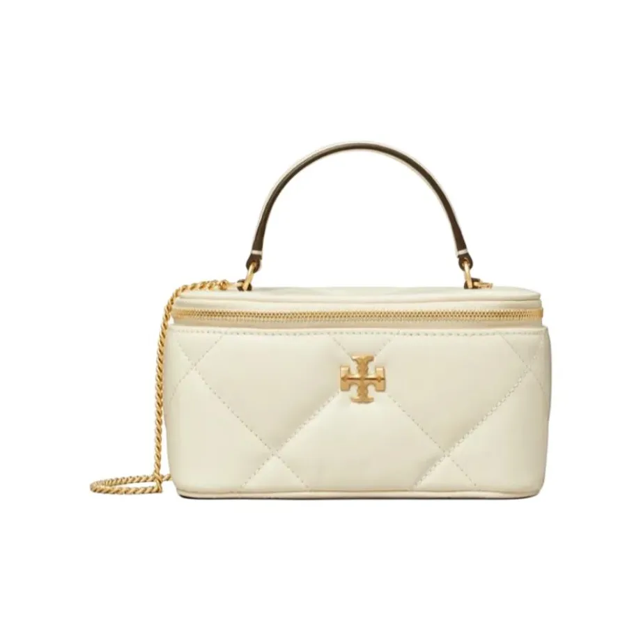 TORY BURCH Kira Diamond Quilt Vanity Case Warm White