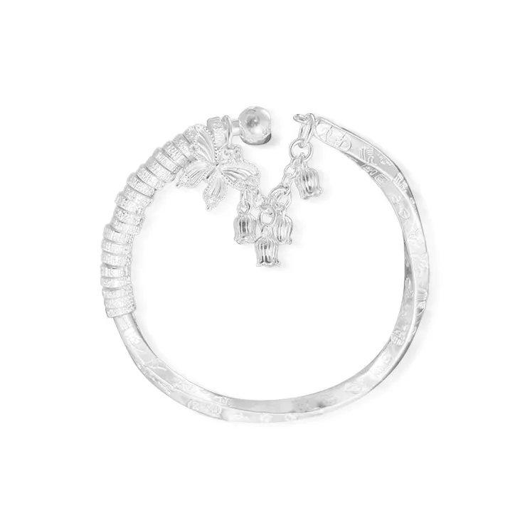 YUOFFICIAL 999 Fine Silver Bangles Unisex