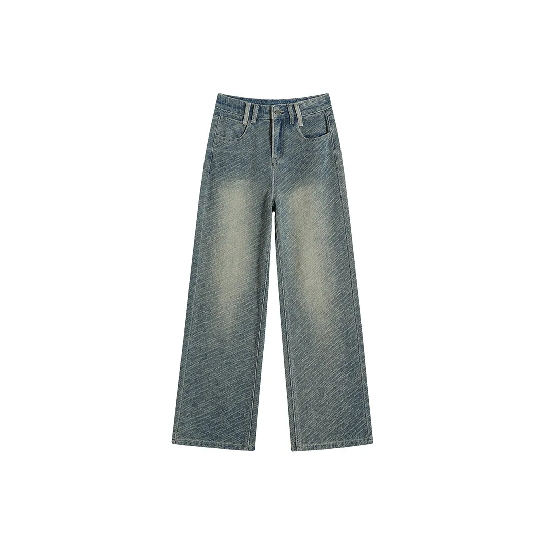 Garbege Синие Длинные Джинсы Женские Стиль