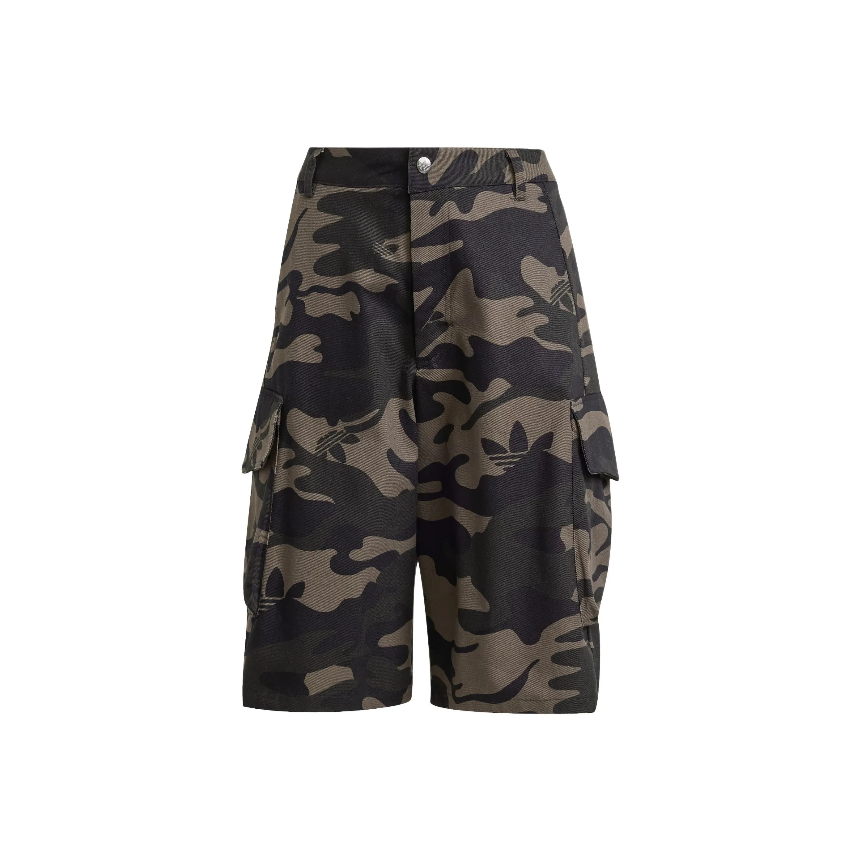 Adidas Originals CAMO ALLOVER PRINT TWILL JORTS Cargo Shorts Women's Dark Olive Green/Black/Carbon Black