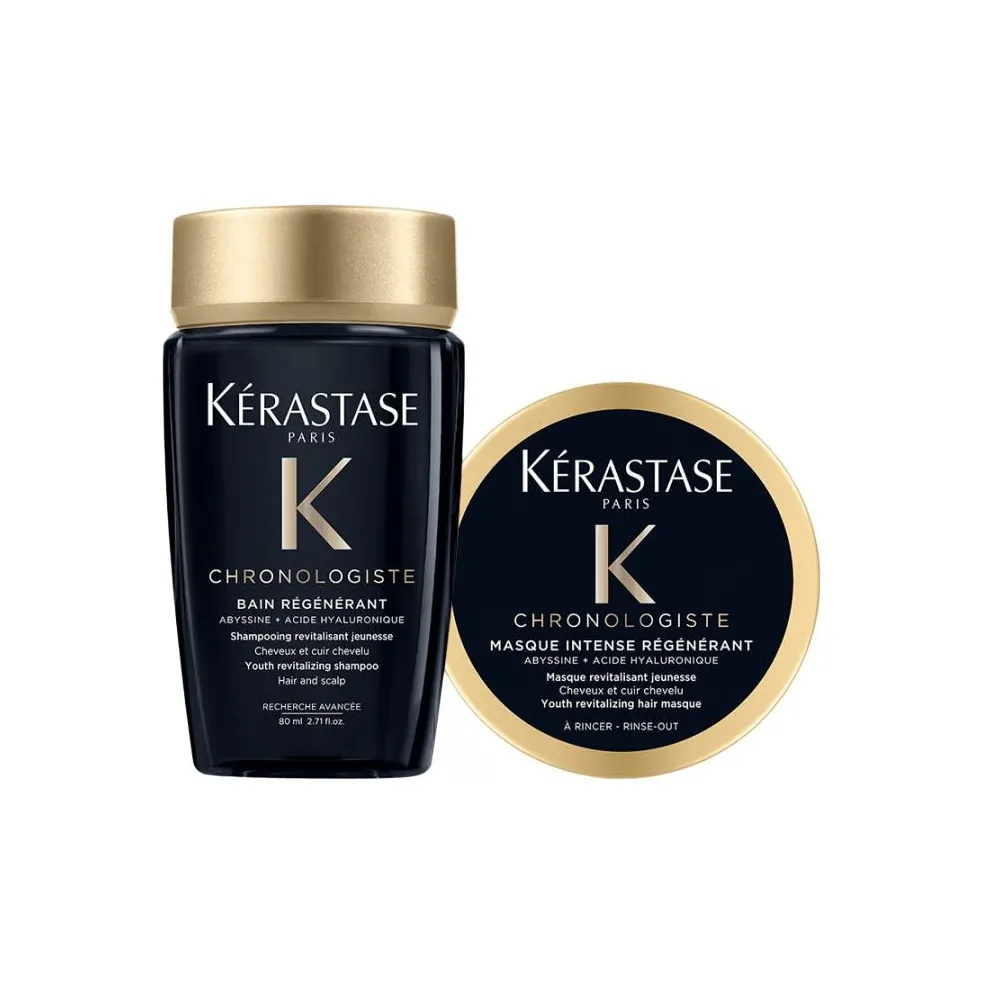 KERASTASE Черный бриллиант Шампуни Волосы Маска Образец Наборы шампунь и кондиционер Сглаживание Чистка 80мл+75мл