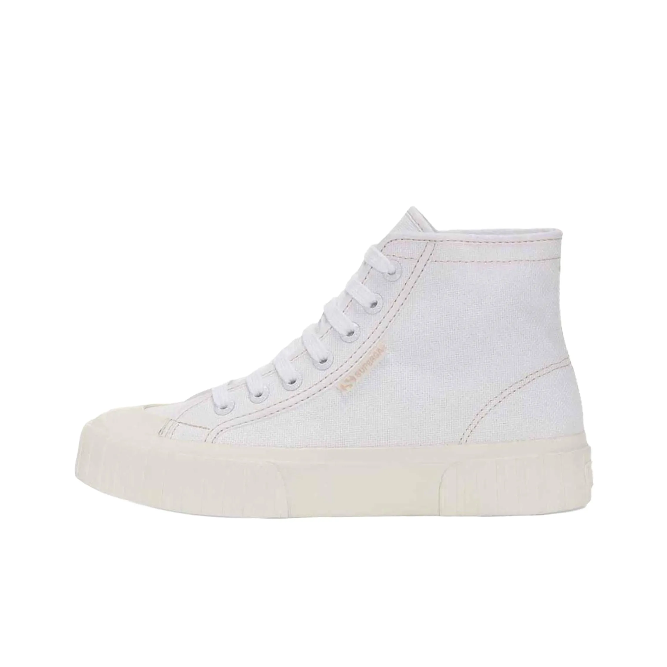 SUPERGA 2696 Stripe Abrasion Resistant High Top Skateboard Shoes Unisex White