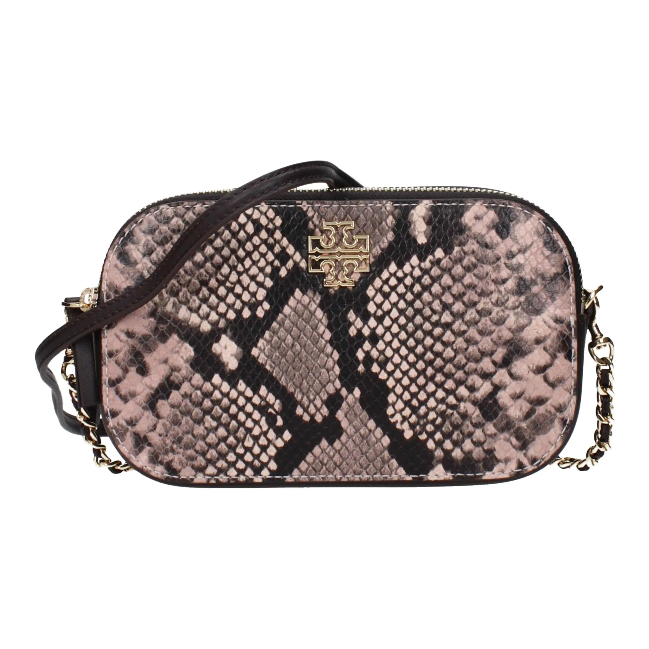 TORY BURCH Leather Shoulder Bag Women's Brown & Pink