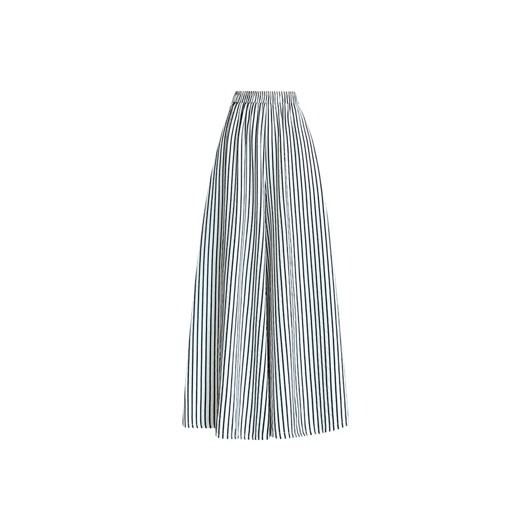 HTHK Черно-белые полосы Женские Повседневные брюки