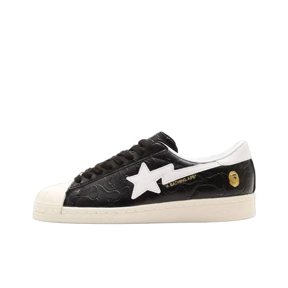 Atmos X BAPE x Adidas Originals SUPERSTAR Low Скейтборд Кроссовки Унисекс Белый