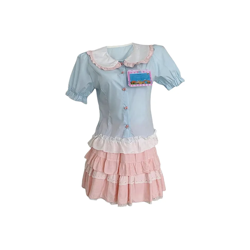 COVT Розово-синий CP Цвет Двойной Комплект Женские Наборы с Юбкой