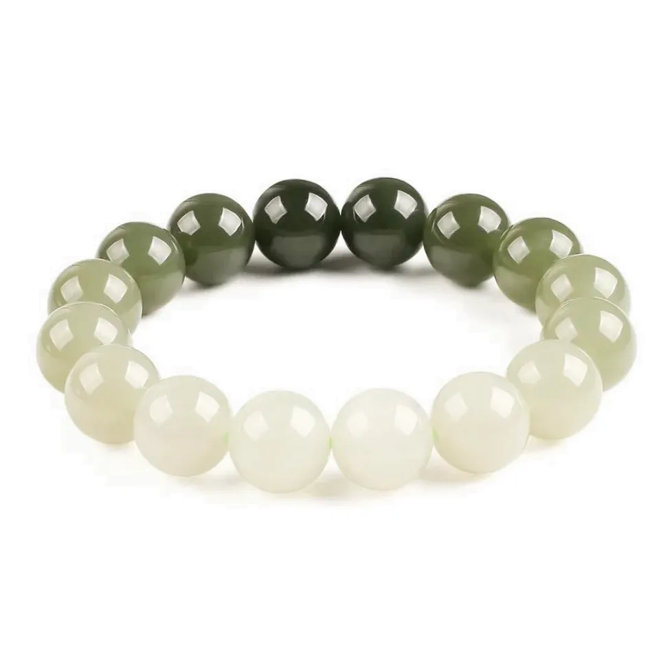 Artisan Lock Heart Jade Bracelets Pale Greenish White Jade Unisex